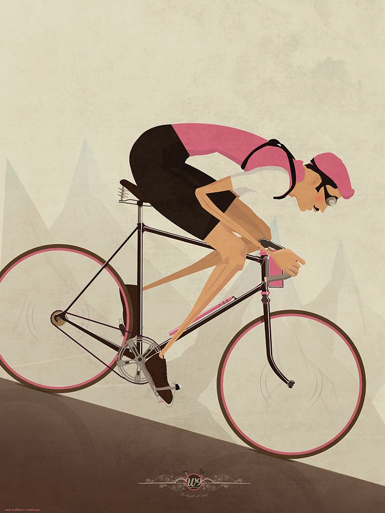 Vintage Downhill Cyclist On Bike art print by Wyatt 9 for $57.95 CAD