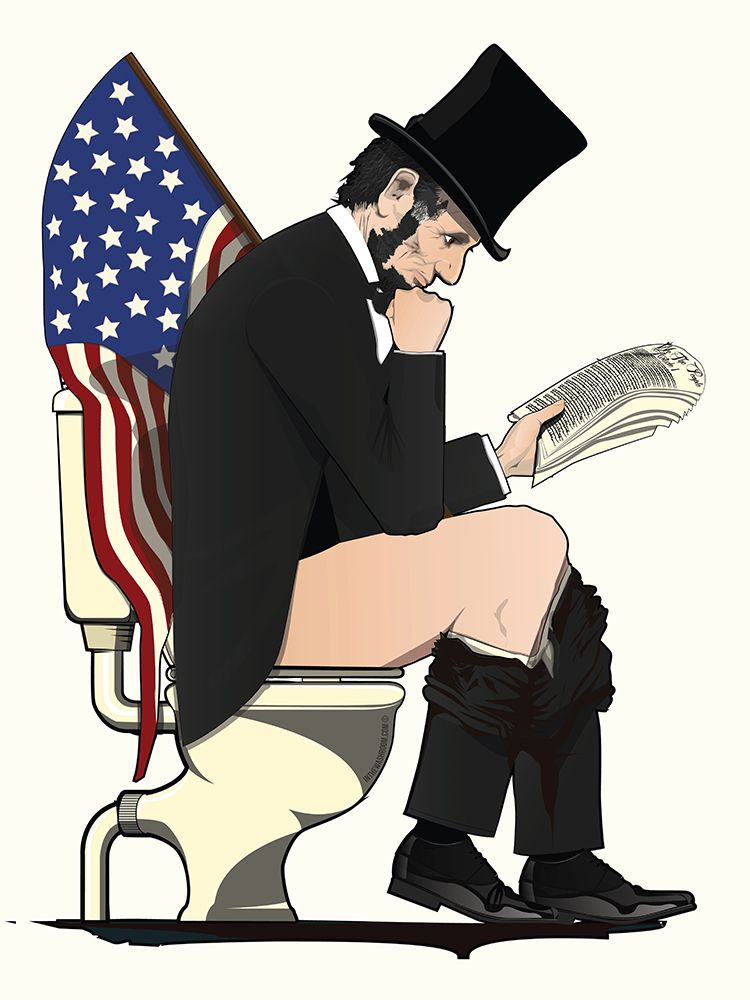 Abraham Lincoln On the Toilet art print by In The Washroom for $57.95 CAD