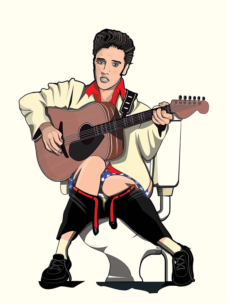 Elvis On the Toilet art print by In The Washroom for $57.95 CAD
