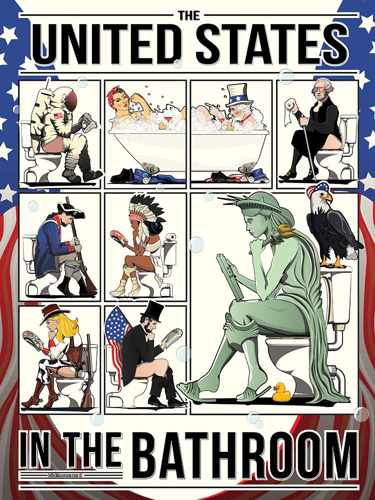 The United States In the Bathroom art print by In The Washroom for $57.95 CAD