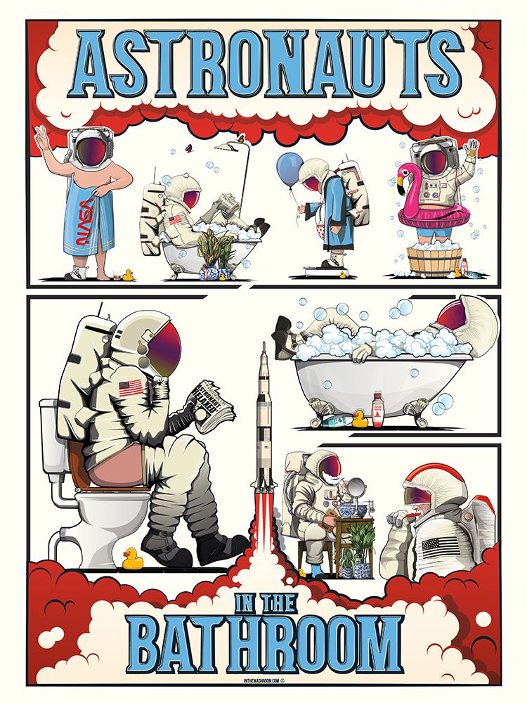 Astronauts In the Bathroom art print by In The Washroom for $57.95 CAD