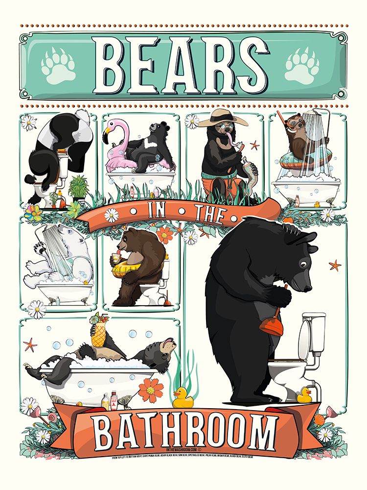 Bears In the Bathroom art print by In The Washroom for $57.95 CAD