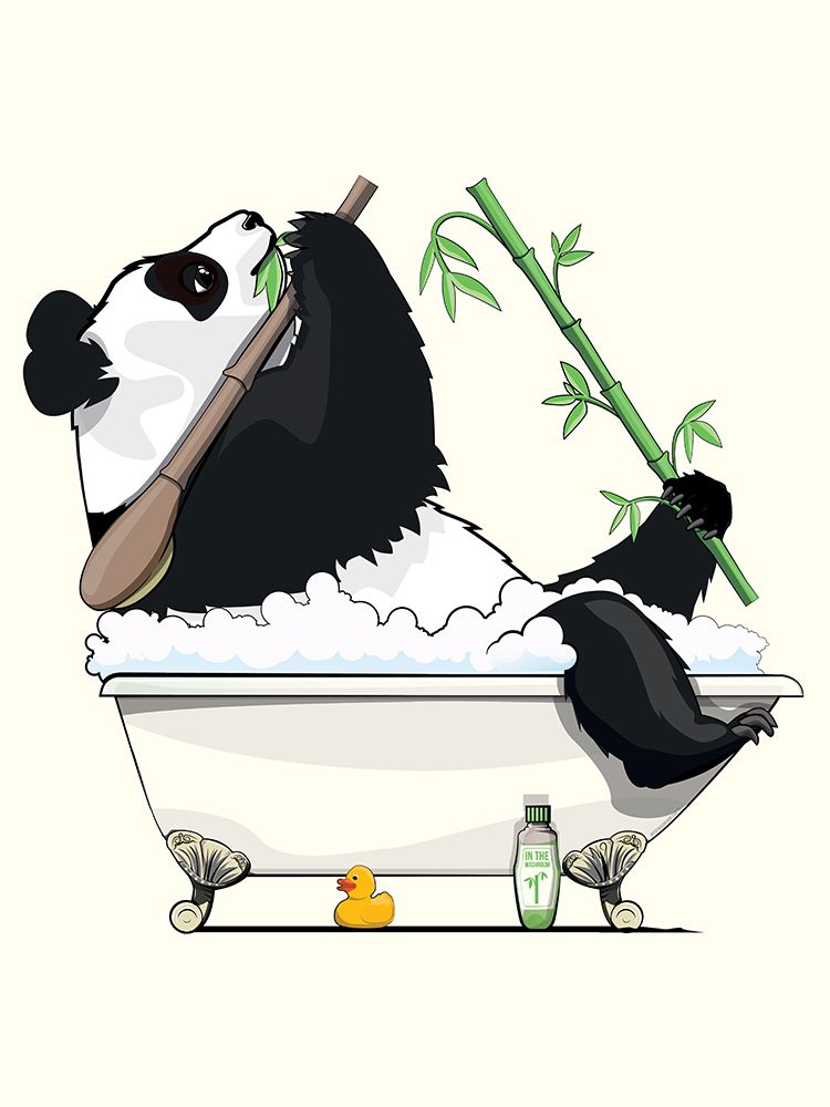 Panda Bear In the Bath art print by In The Washroom for $57.95 CAD