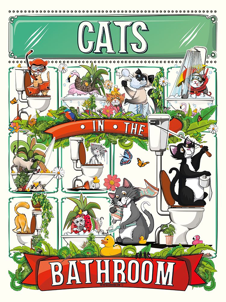 Cats In the Bathroom art print by In The Washroom for $57.95 CAD