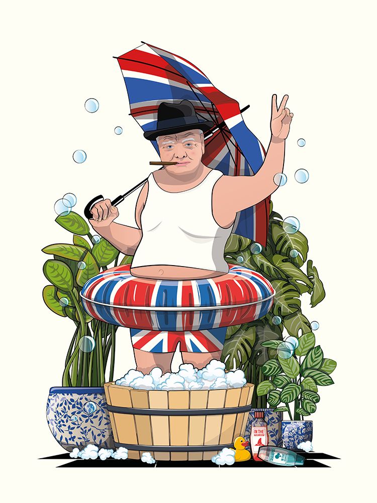 Churchill In Bathroom art print by In The Washroom for $57.95 CAD