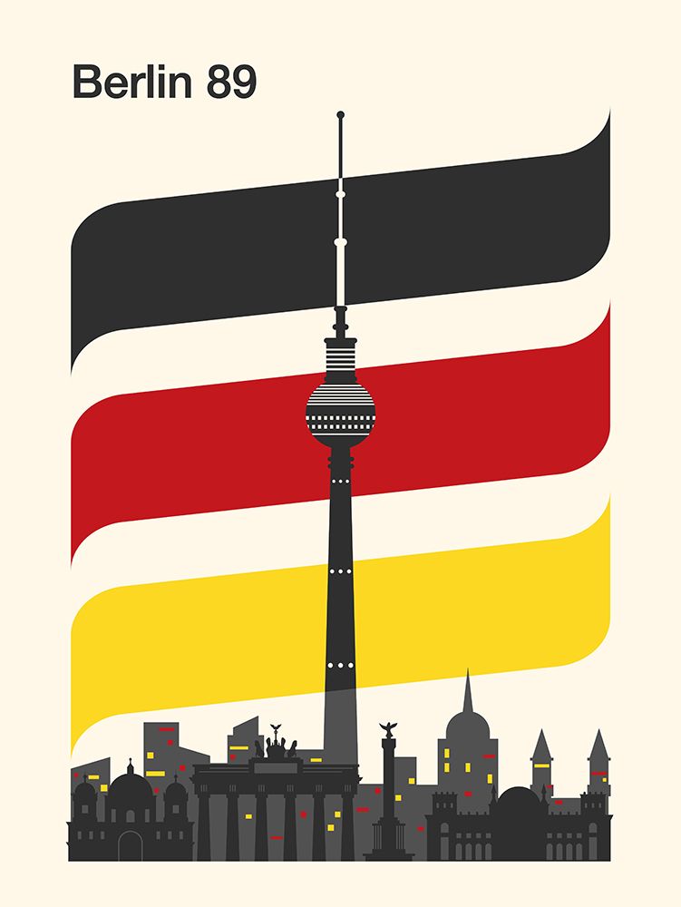Berlin Retro Travel Print art print by Retrodrome for $57.95 CAD