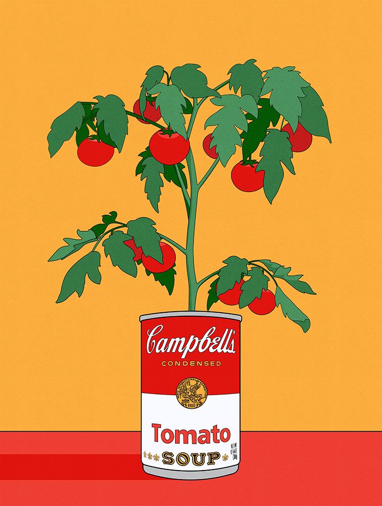 Campbells Soup Tomato Plant Retro Illustration art print by Retrodrome for $57.95 CAD