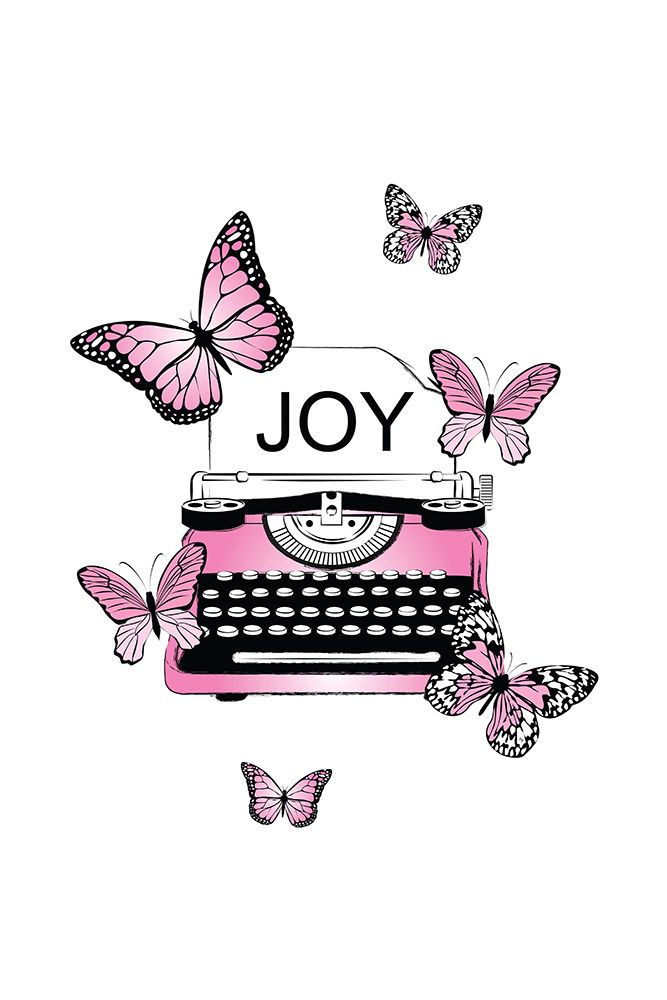Joyful Typewriter art print by Martina for $57.95 CAD
