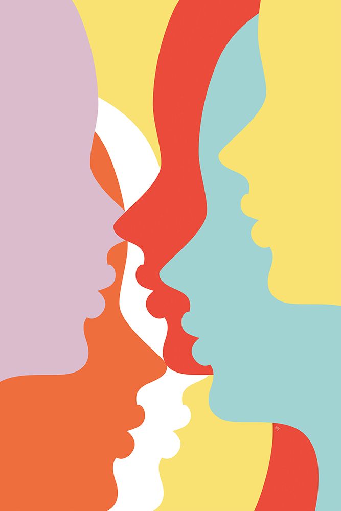Colorful Faces art print by Martina for $57.95 CAD