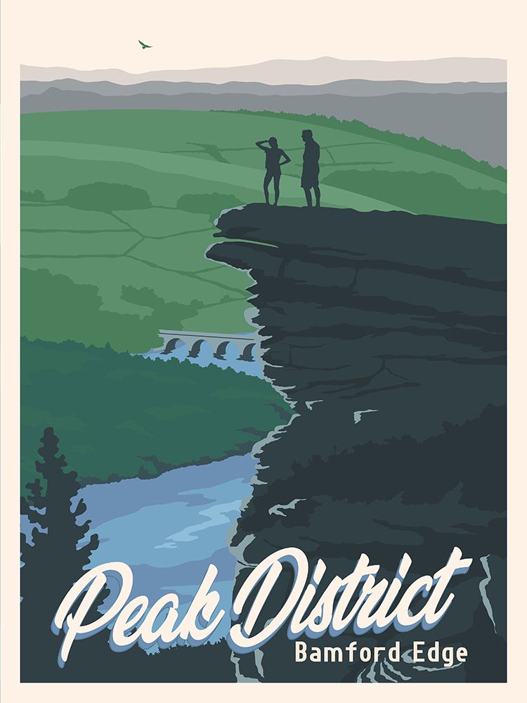 Peak District National Park Travel Print art print by Retrodrome for $57.95 CAD