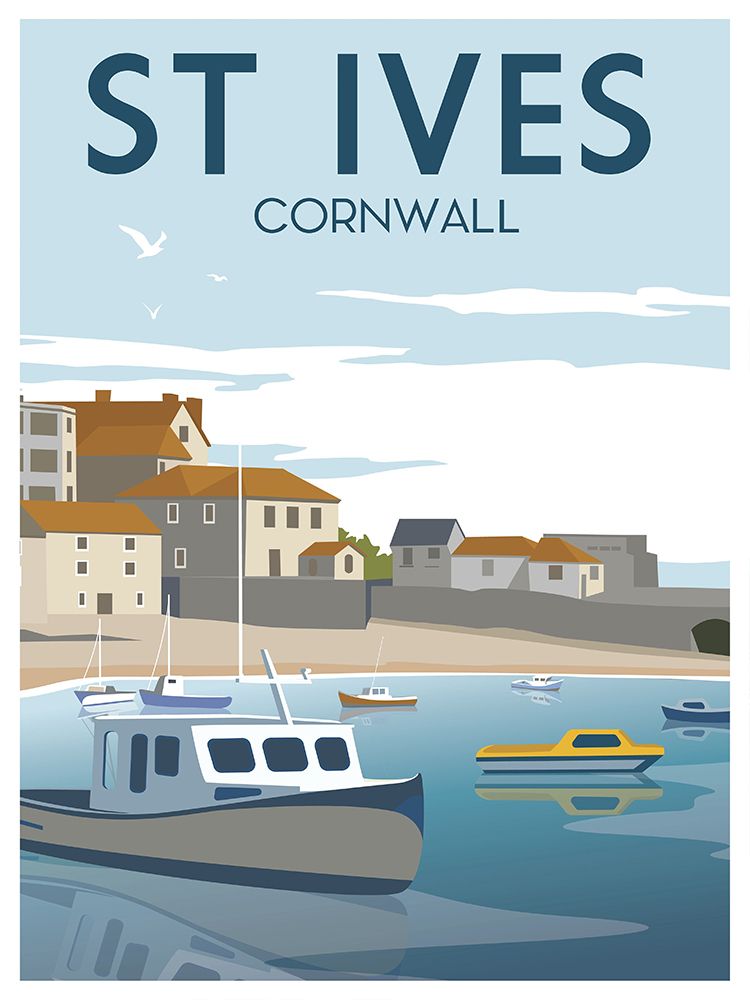 St Ives Travel Print art print by Retrodrome for $57.95 CAD