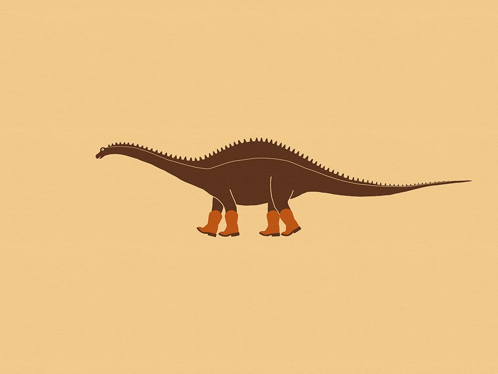 Rebbachisaurus Reba the Cowgirl Dinosaur Texture art print by Anyone Can Yeehaw for $57.95 CAD