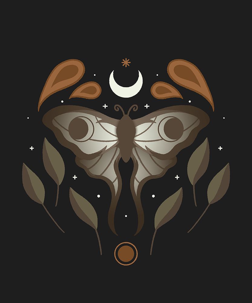 Celestial Moth Moon art print by XYZ Studio for $57.95 CAD