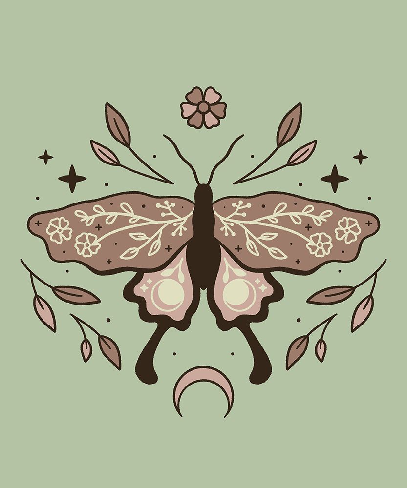 Floral Moth art print by XYZ Studio for $57.95 CAD