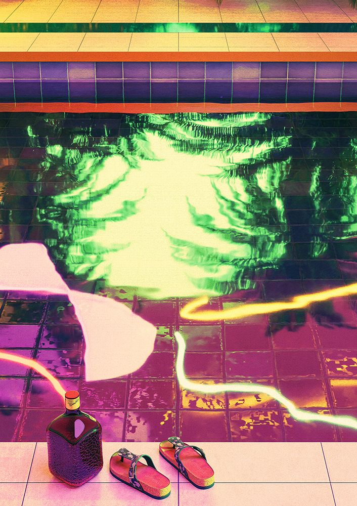 Tropical Indoor Pool art print by Cosmozach for $57.95 CAD