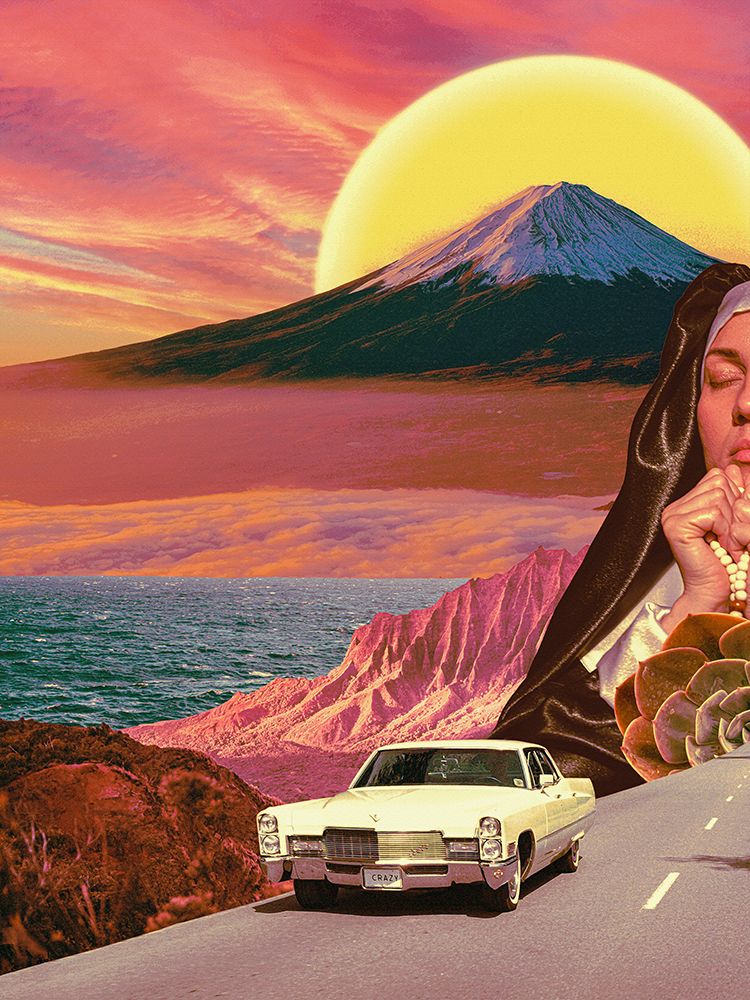 Retro Landscape Collage art print by Cosmozach for $57.95 CAD