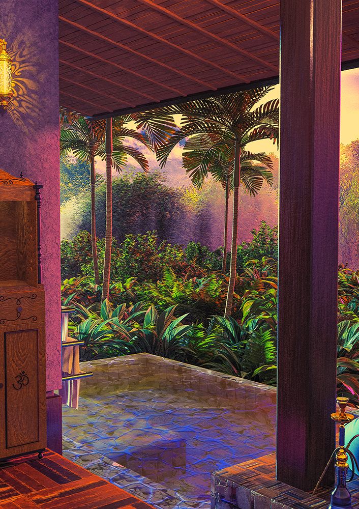 Rainforest Infinity Pool Art Print (A1) art print by Cosmozach for $57.95 CAD