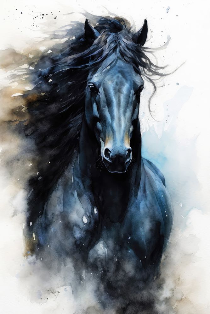 Watercolor Horse (3) art print by Justyna Jaszke for $57.95 CAD