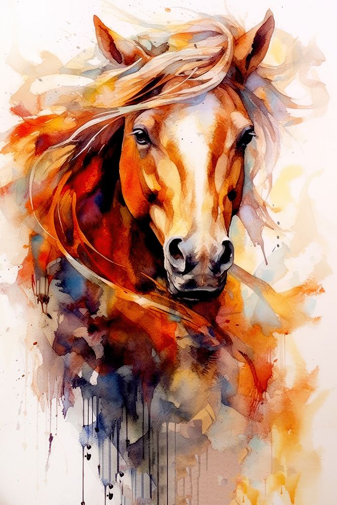 Watercolor Horse (5) art print by Justyna Jaszke for $57.95 CAD