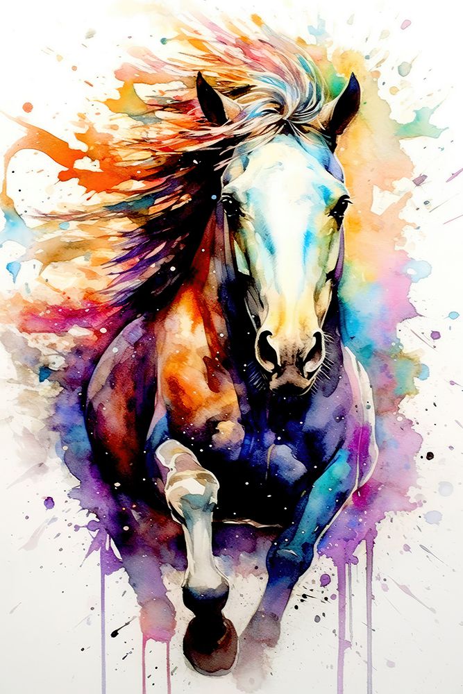 Watercolor Horse (8) art print by Justyna Jaszke for $57.95 CAD