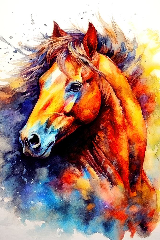 Watercolor Horse (9) art print by Justyna Jaszke for $57.95 CAD