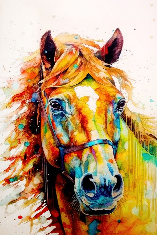Watercolor Horse (10) art print by Justyna Jaszke for $57.95 CAD