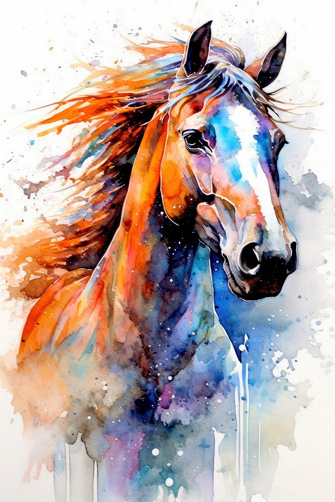 Watercolor Horse (12) art print by Justyna Jaszke for $57.95 CAD