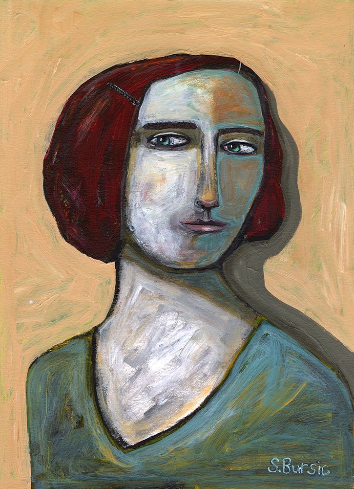 Woman with piercing eyes art print by Sharyn Bursic for $57.95 CAD