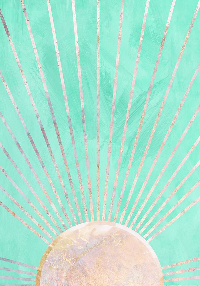 Teal Fluro rising sun art print by Sarah Manovski for $57.95 CAD