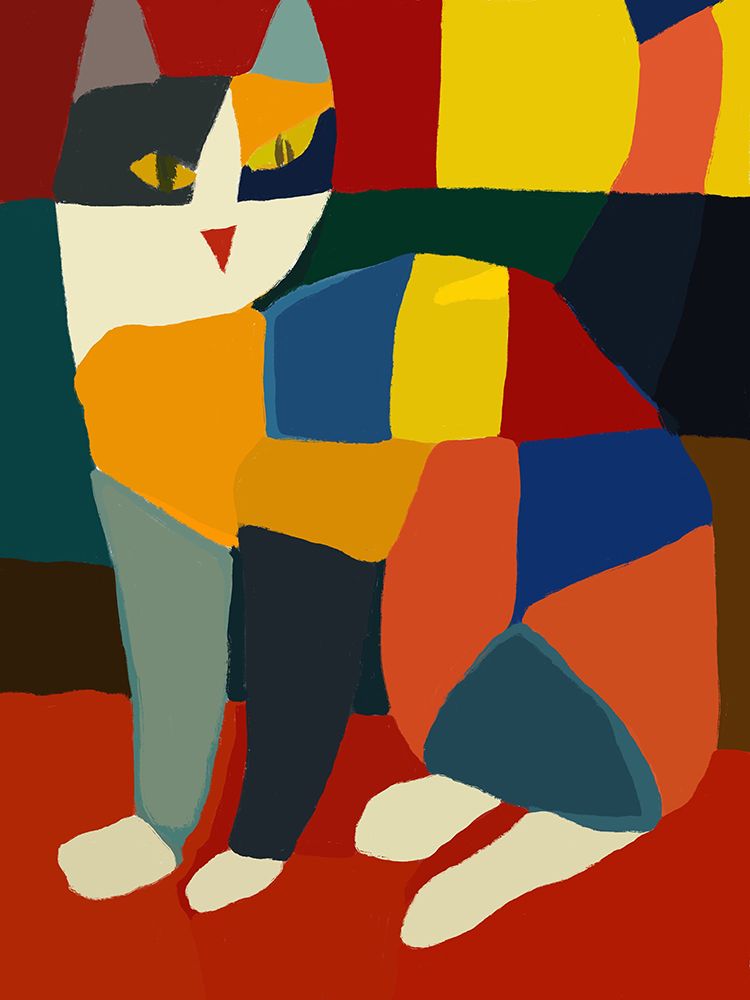 Pixel cat portrait art print by Little Dean for $57.95 CAD
