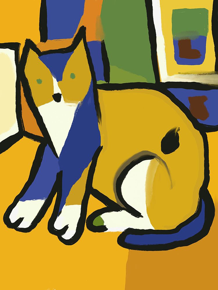Bold cat portrait art print by Little Dean for $57.95 CAD