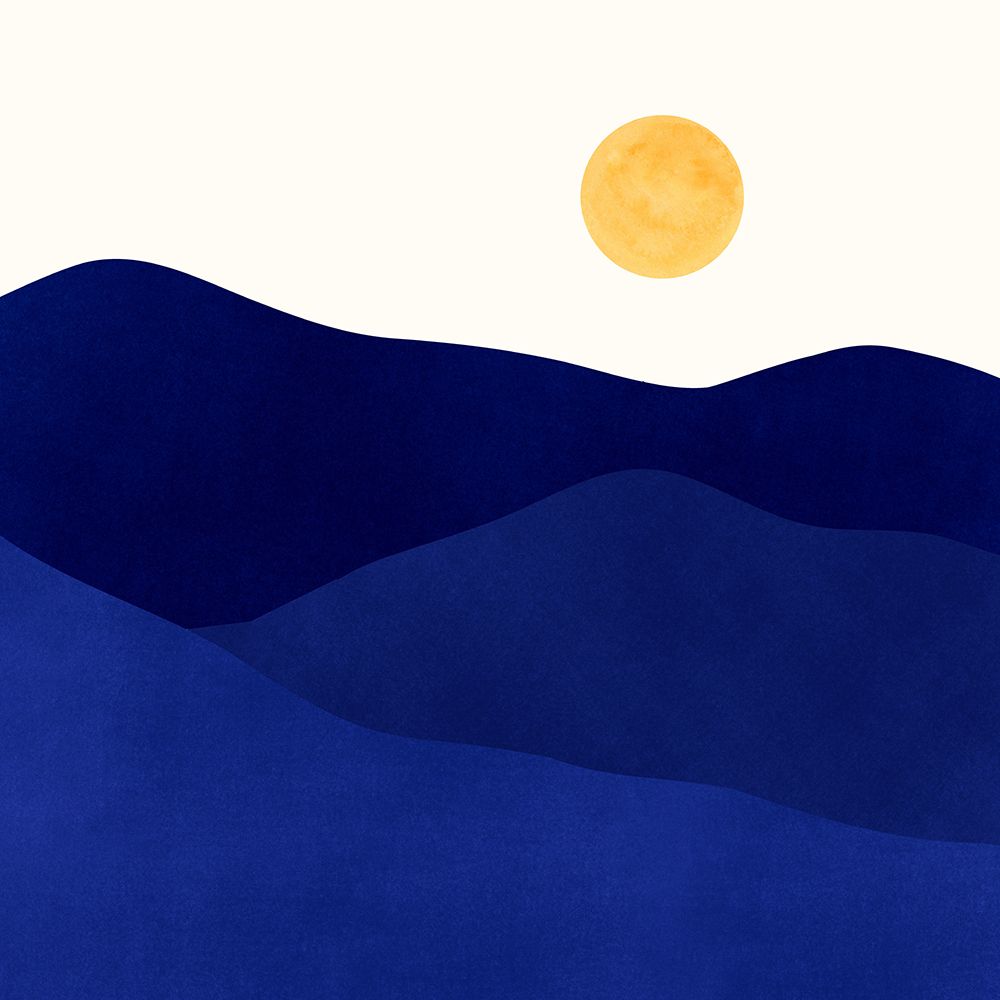 Indigo Mountain Landscape.png art print by Kristian Gallagher for $57.95 CAD