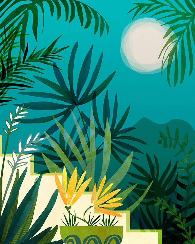 Rainforest With Moonlight art print by Kristian Gallagher for $57.95 CAD