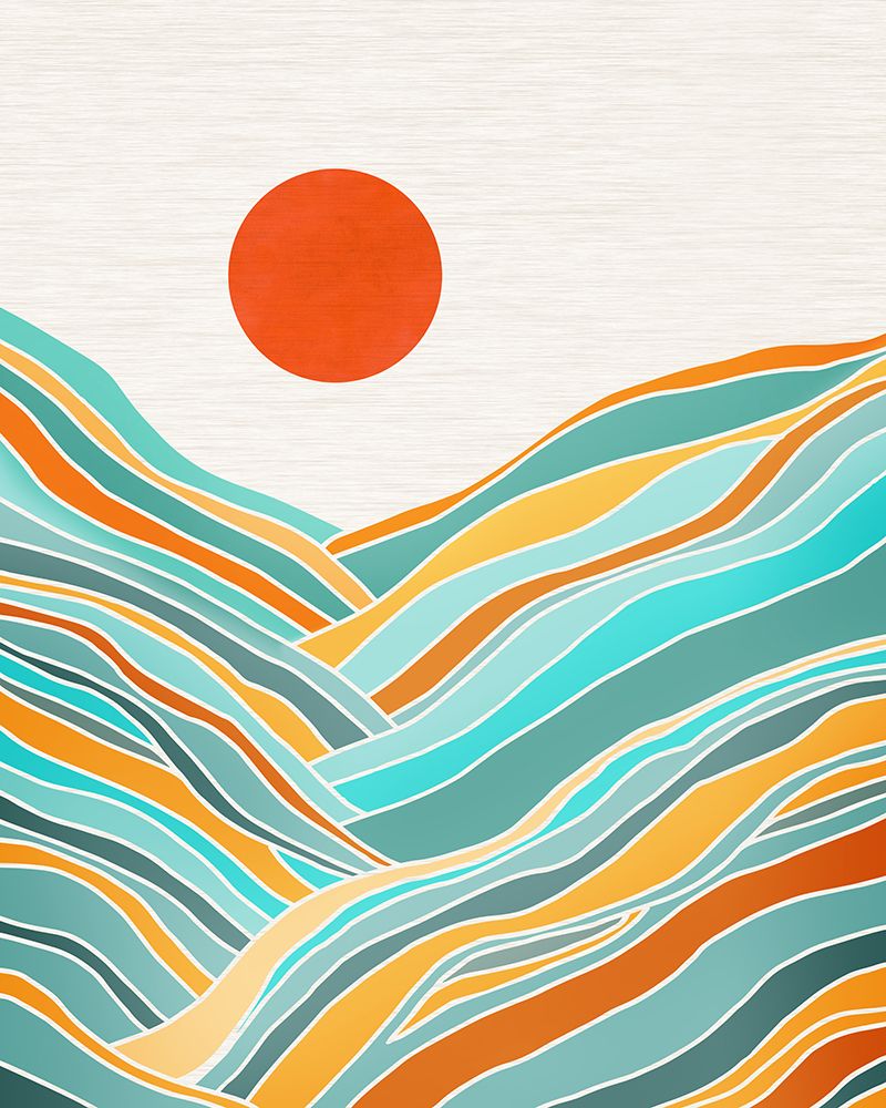 Ribbons Abstract Landscape art print by Kristian Gallagher for $57.95 CAD