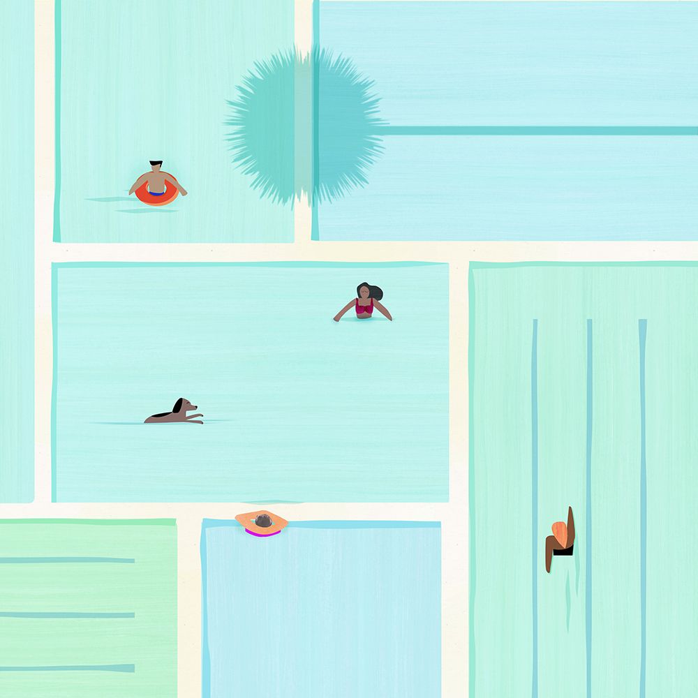 Saturday At the Pool art print by Kristian Gallagher for $57.95 CAD