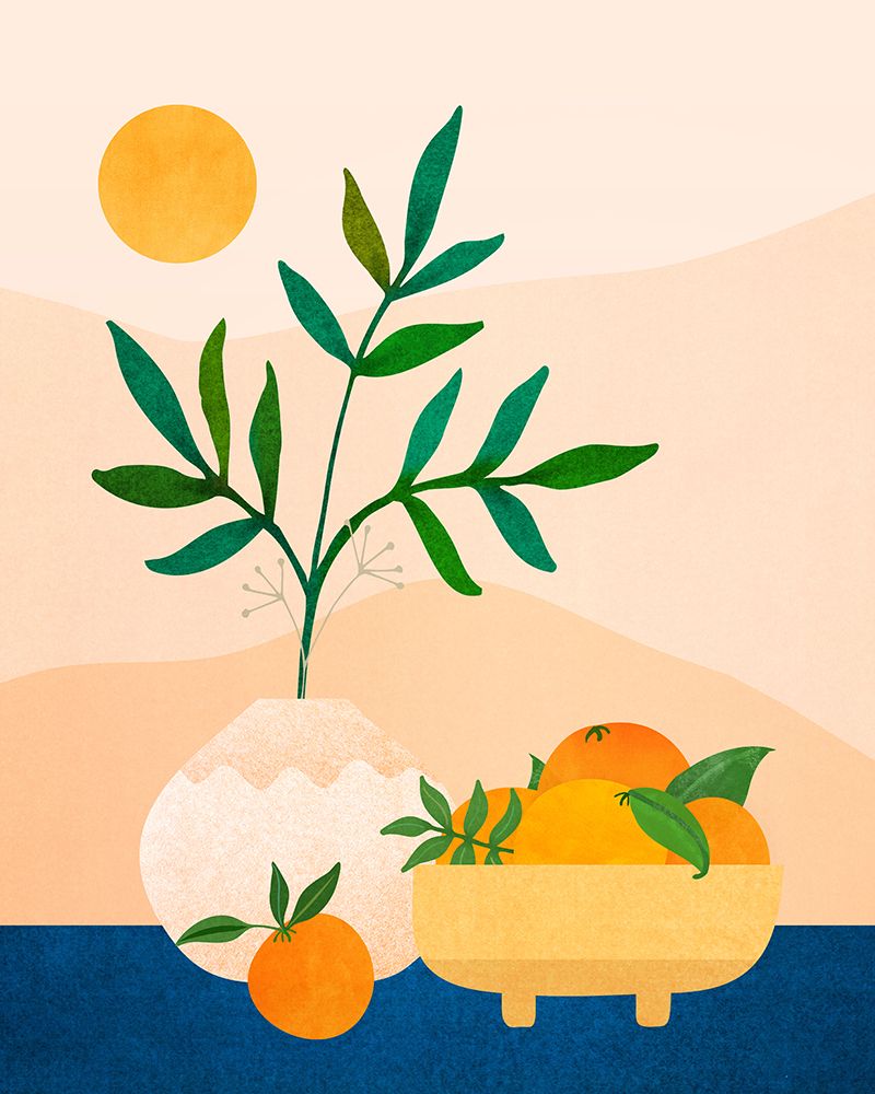 Summer Oranges Blue art print by Kristian Gallagher for $57.95 CAD