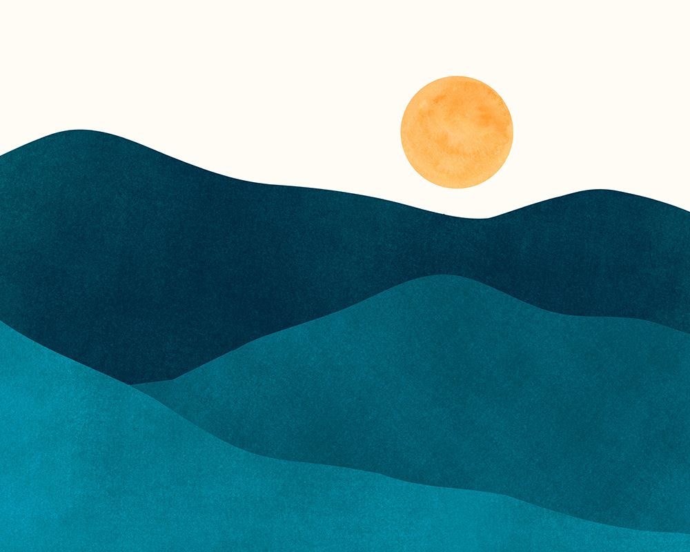 Teal Mountains.png art print by Kristian Gallagher for $57.95 CAD