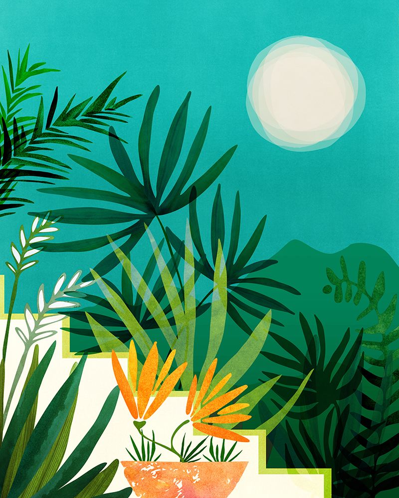 Tropical Moonlight Garden 1 art print by Kristian Gallagher for $57.95 CAD