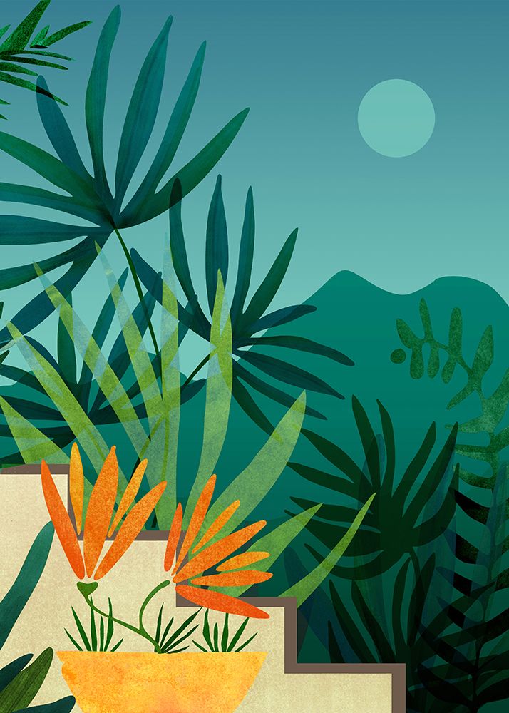 Tropical Moonlight Garden 2 art print by Kristian Gallagher for $57.95 CAD