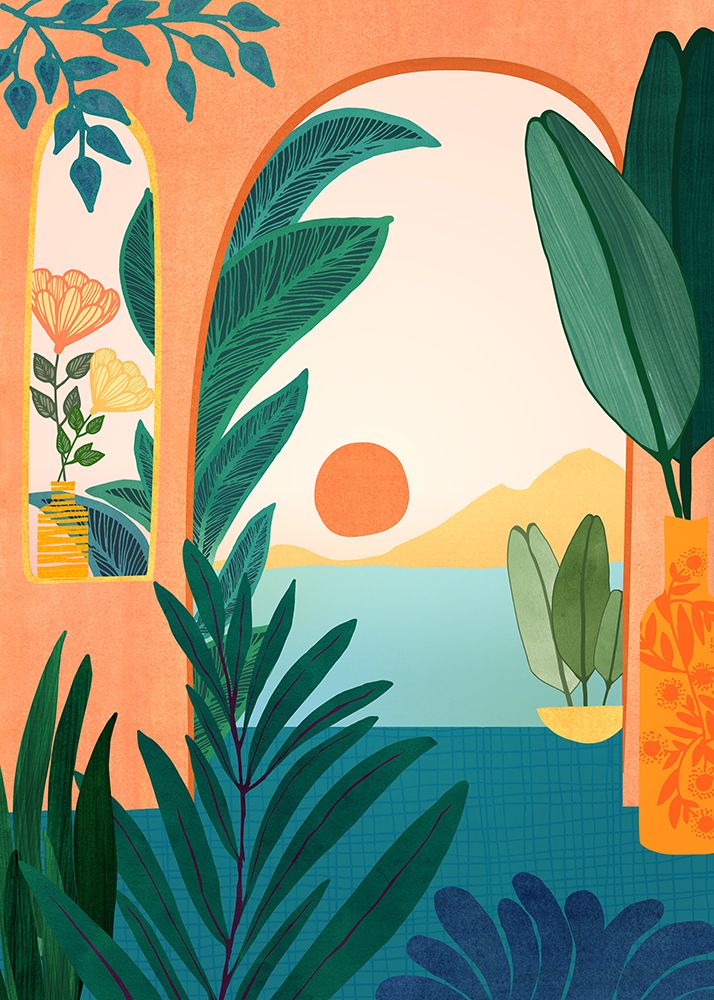 Tropical Evening Sunset art print by Kristian Gallagher for $57.95 CAD