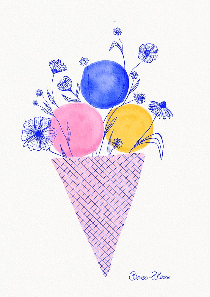 Ice Cream Flowers art print by Baroo Bloom for $57.95 CAD
