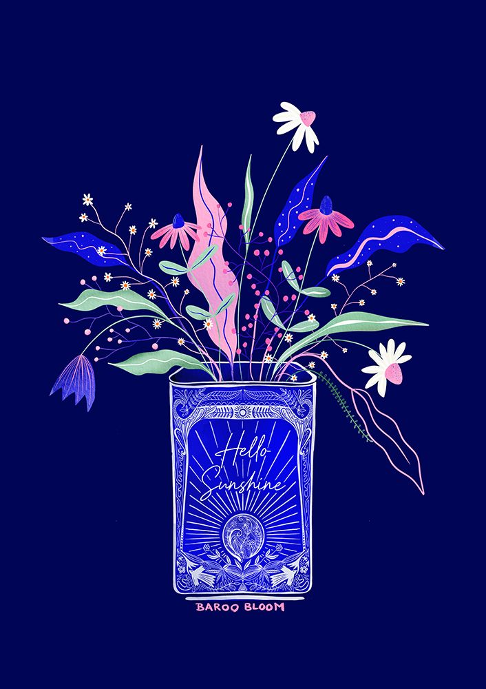 Tin Can Flower Illustration art print by Baroo Bloom for $57.95 CAD