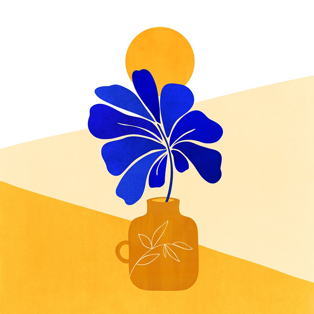 Blue Leaf Sq art print by Kristian Gallagher for $57.95 CAD