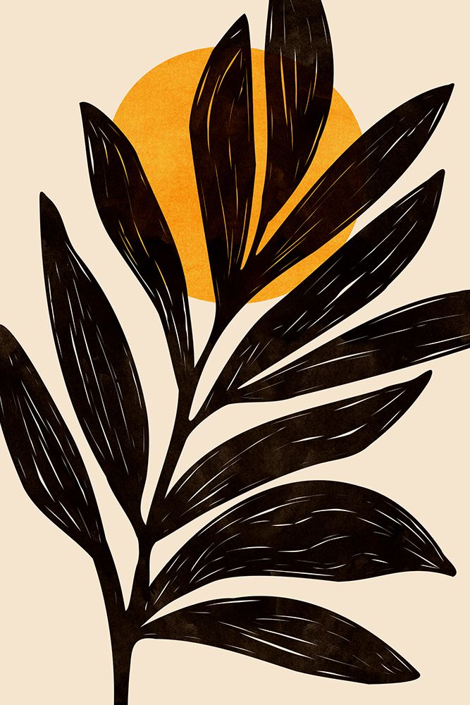 Black Botanical Sunshine art print by Kristian Gallagher for $57.95 CAD