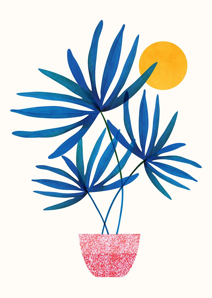 Sunny Palms Blue 5x7 art print by Kristian Gallagher for $57.95 CAD