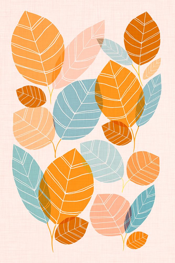 Colorful Leaf Sketch art print by Kristian Gallagher for $57.95 CAD