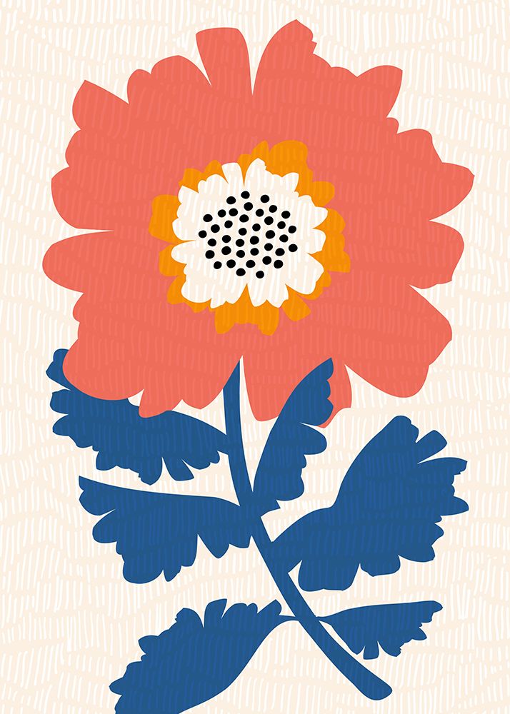 Folk Floral Red.png art print by Kristian Gallagher for $57.95 CAD