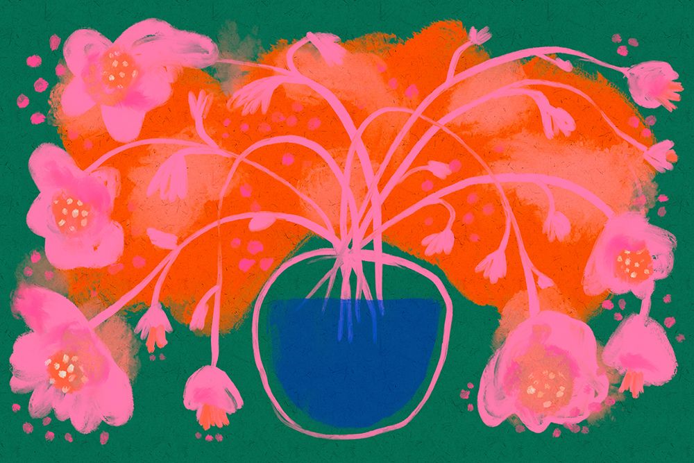 Pink Flower Bouquet art print by Treechild for $57.95 CAD