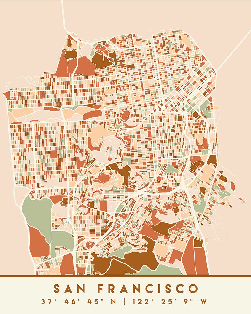 Black Maps Earth Tones 75 art print by Emiliano Deificus for $57.95 CAD