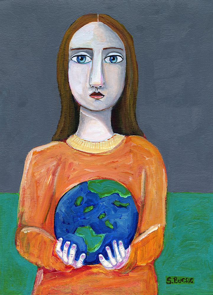 She had the world in her hands art print by Sharyn Bursic for $57.95 CAD